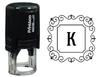 Printtoo Alphabet K Monogram Initial Square Swirl Border Self Inking Rubber Stamp Office