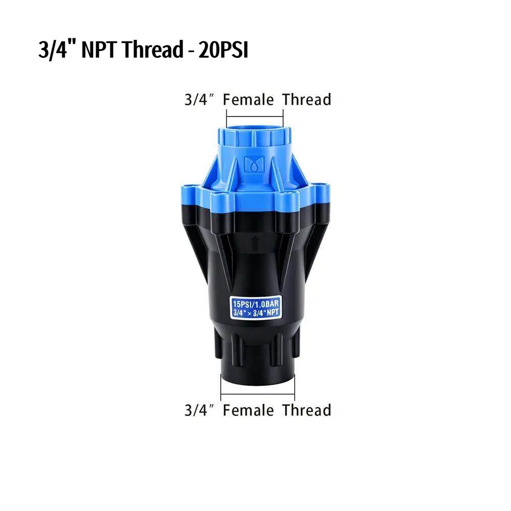 Редуктор давления воды 3/4 дюйма 1 дюйма 15PSI 20PSI, регулятор давления для системы полива и садовых спринклеров, большой расход