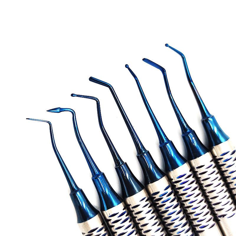 Стоматологический композитный смоляной наполнитель, набор для восстановления головки смолы, инструменты, шпатель, титан, 7 шт., синий