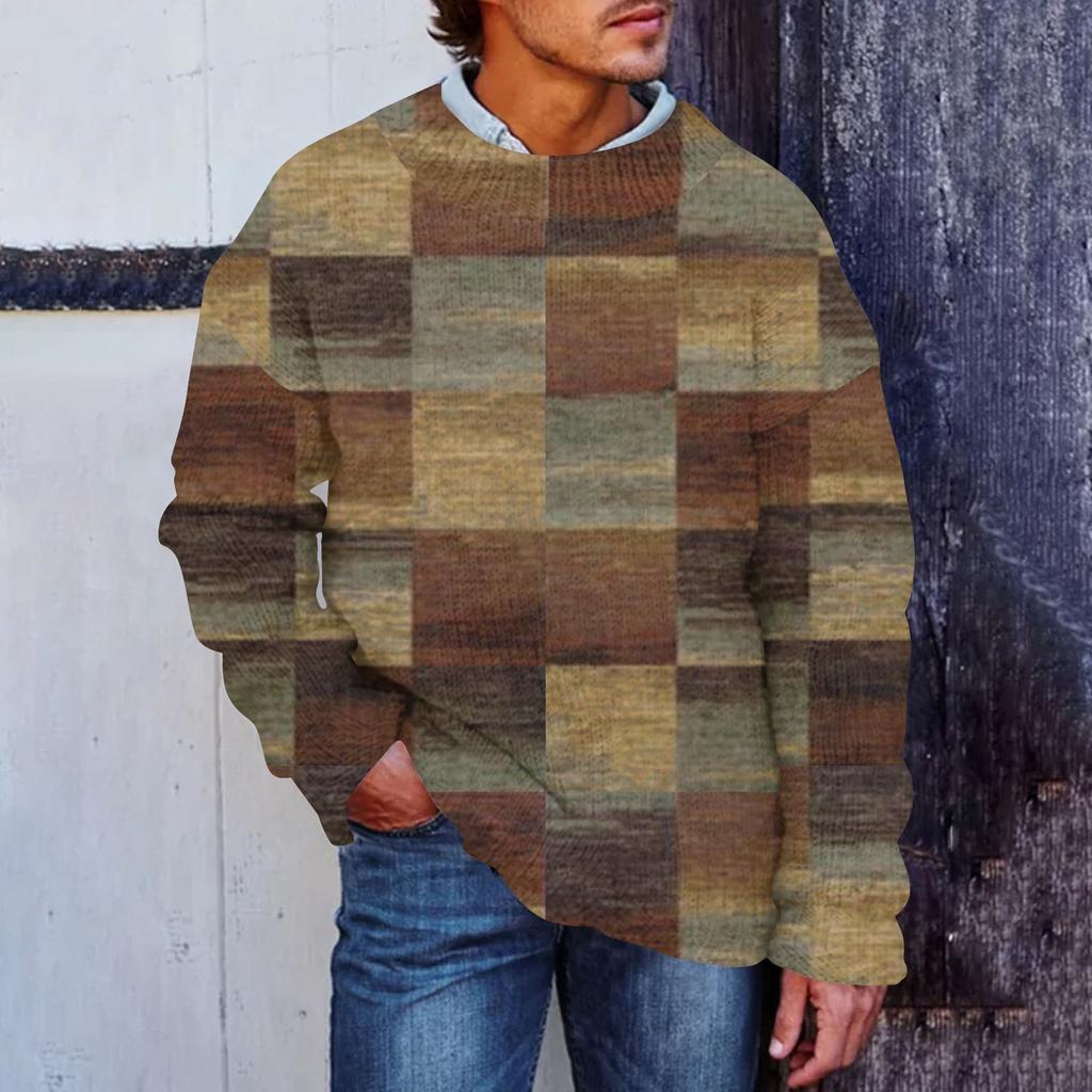 Мужской принтованный синтетический свитер с круглым вырезом, спортивная одежда, свободный топ с длинными рукавами