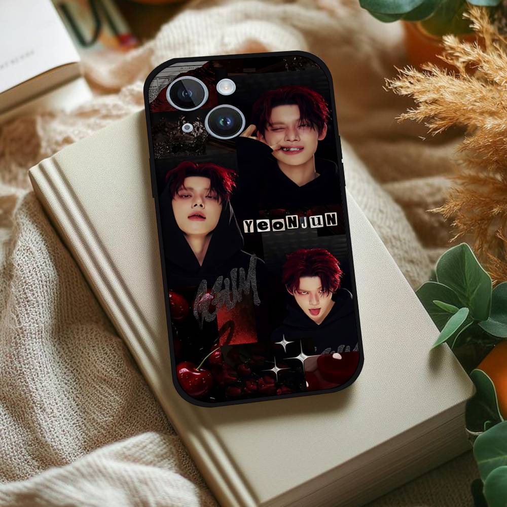 Чехол для телефона певца Y-Yeonjun для iPhone 1716 15 14 13 Pro Max 11 12 Mini X Xs XR Черный силиконовый чехол
