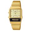 Восстановленные Casio Vintage Аналогово-цифровые Часы из Нержавеющей Стали с Покрытием Золотом Бежевый Циферблат Кварцевые AQ-800EG-9A Унисекс