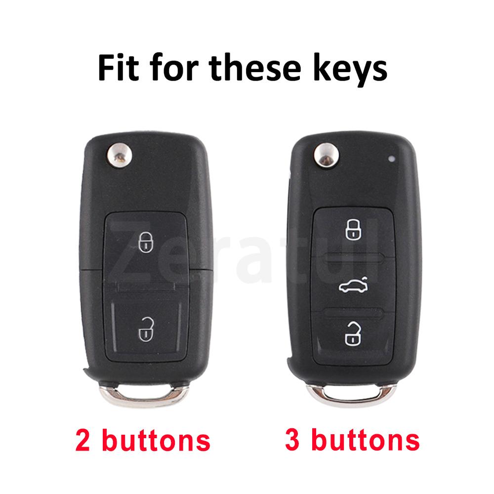 2/3 Buttons TPU Leather Car Key Case Cover Shell Fob Bag for VW Volkswagen Polo Tiguan Passat Golf Jetta Lavida Skoda Octavia