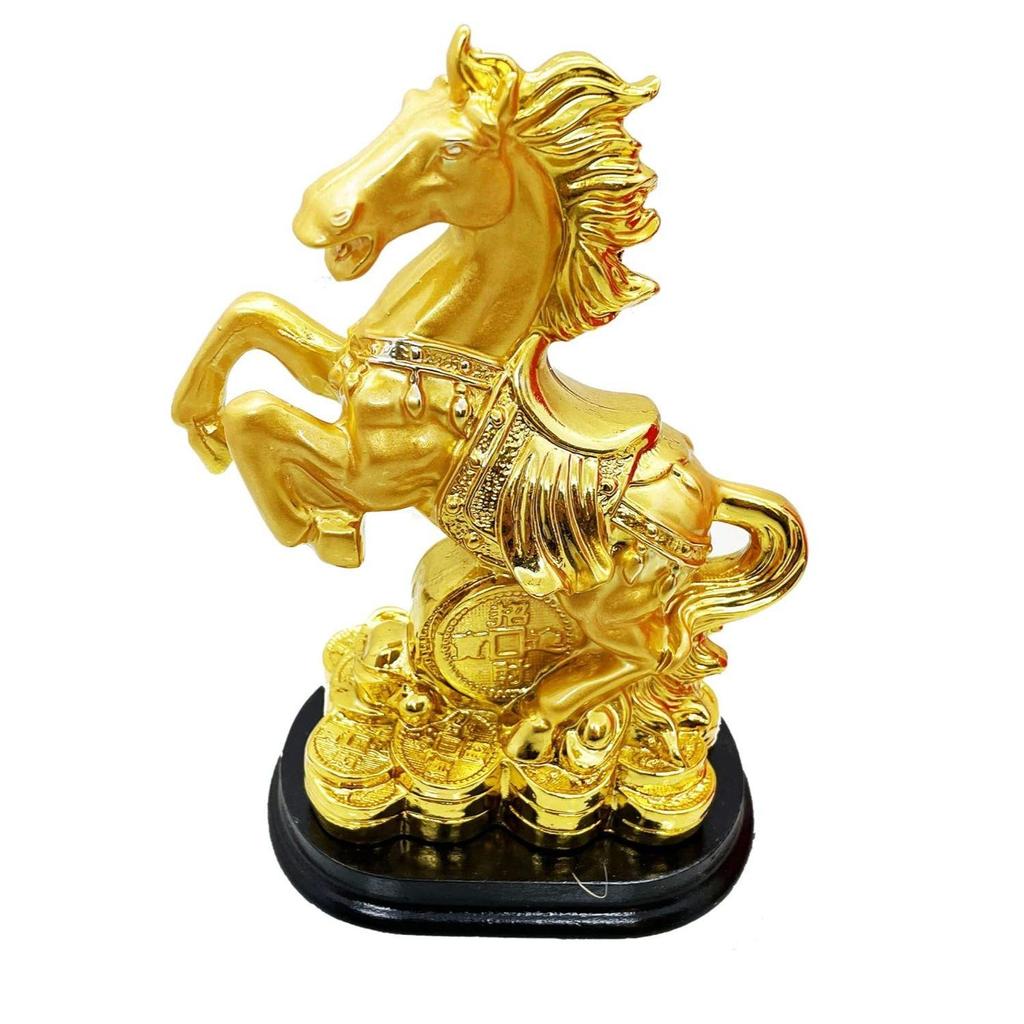 Эксклюзивный Золотой Набор из 1 Полирезиновой Фигурки Фэн-шуй Победный Бегущий Конь для Вибраций Положительной Энергии