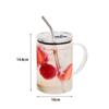 Transparent Glass Tumbler with Lid and Straw Drinking Glass Mug Glass Water Cup  Summer