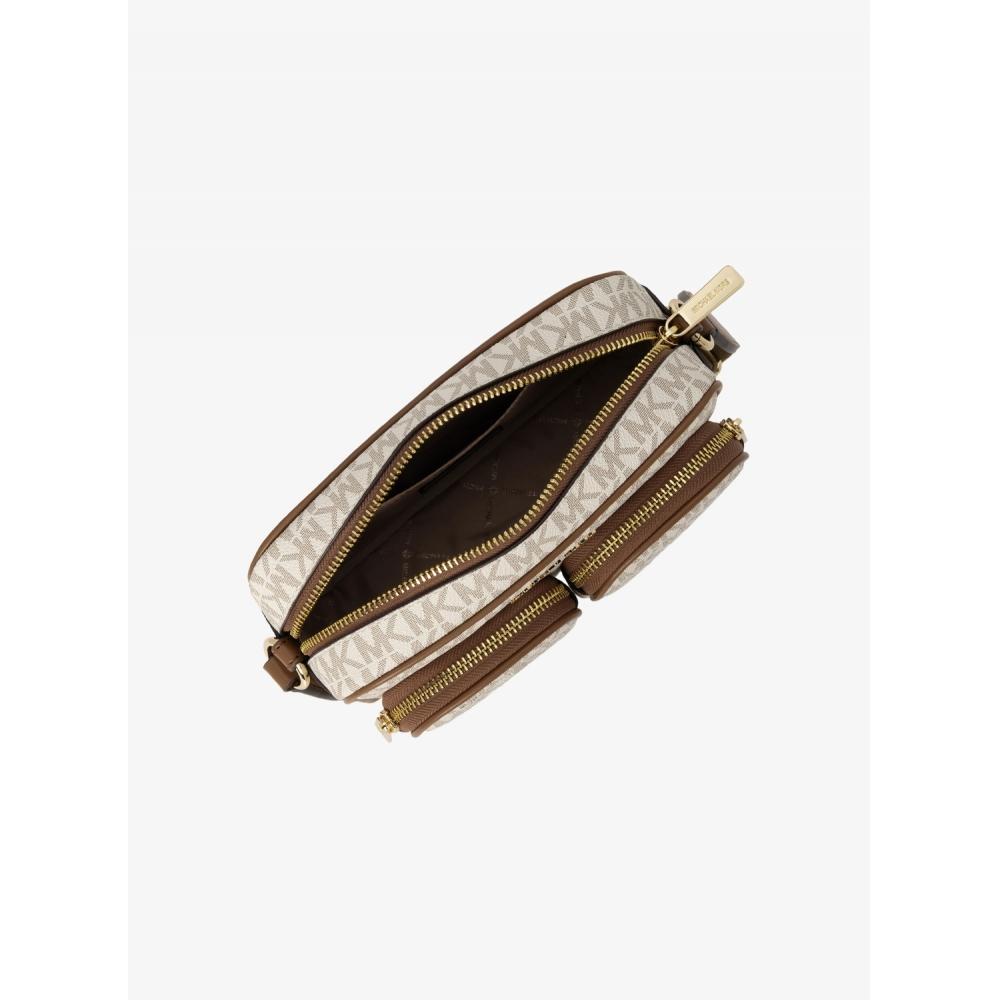 Michael Kors Jet Set Item Crossbody With Tech Attach Medium Mk Signature 35s2gttc2b150 Vanilla