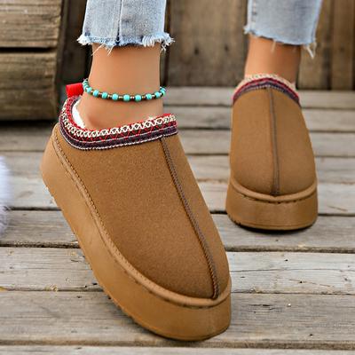 Водонепроницаемые зимние ботинки из искусственной замши для женщин, зимние туфли без застежек на плоской подошве из хлопка, женские короткие плюшевые туфли на платформе и щиколотке, Botas Mujer 43