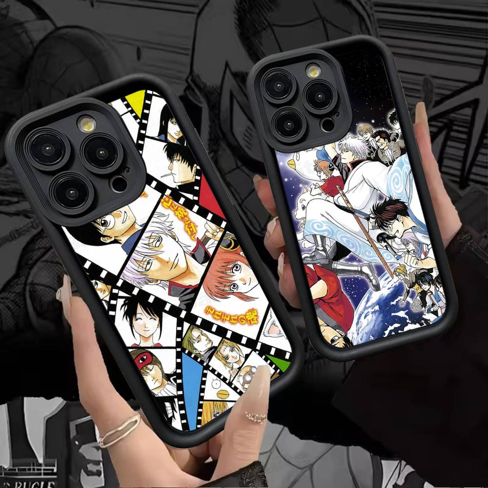 Смешной аниме GINTAMA Силиконовый мягкий чехол для телефона Для IPhone 17 16 15 14 Plus 13 12 Mini 11 Черный чехол