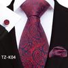 Floral Striped Paisley Literary Style Men'S Tie Pocket Towel Cuffs Three Pieces
