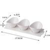 3PCS Dried Fruit Salad Bowl Snack Bowl White Ingot-shaped Dessert Bowl Plaid Food Storage Decorative Dishes Household Tableware