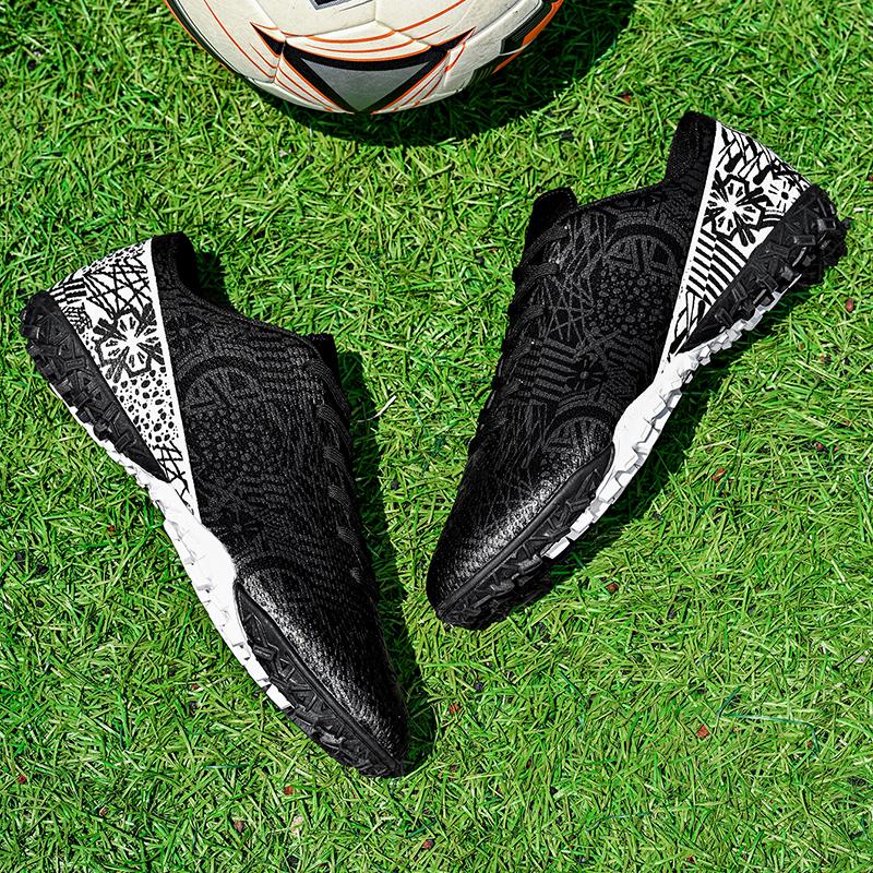 Мужские/женские синие и белые футбольные бутсы на резиновой мягкой подошве с короткими ногтями и искусственным покрытием, молодежные футбольные бутсы