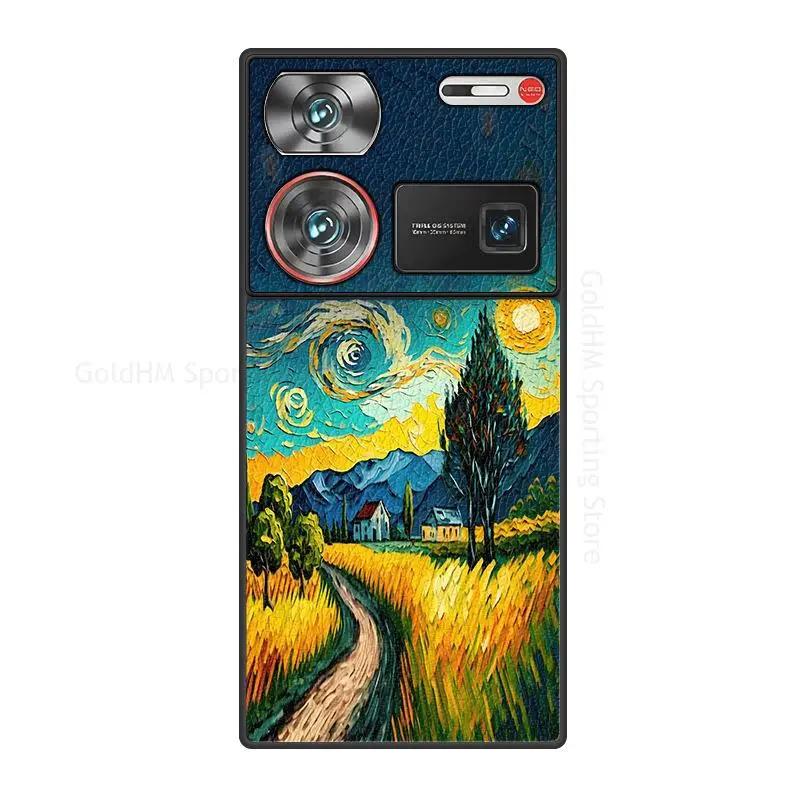 Capa For ZTE Nubia Z60 Ultra Starry Night Moon Leather Phone Case For Nubia Z50S Pro Soft Silicone Bumper Phone Cover For Nubia Z60 Z50 Ultra Fundas