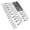 45 Pcs Black Tarp Clamps Set with Hooks and Bungee Cords Strong Gripping Power for Camping Vehicles