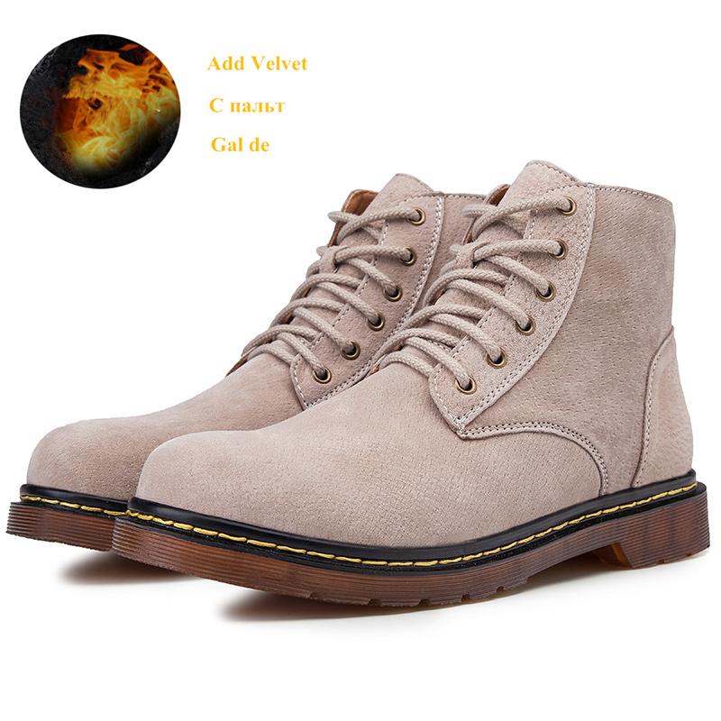 Модные коричневые замшевые ботинки для мужчин, классические ковбойские сапоги для отдыха, мужские меховые теплые кожаные ботильоны, большой размер 48, bota masculina