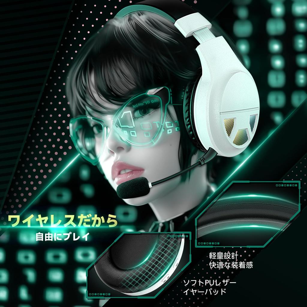 YPBDAN Wireless Gaming PS5 Wireless Headset with Noise Cancelling Stereo Enhanced 60H Continuous Compatible with and Xbox Headset, 2.4G/Bluetooth