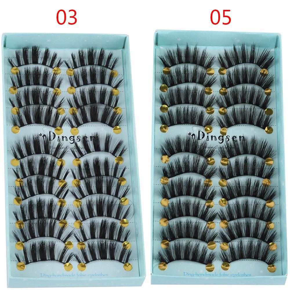 Hanmdade Wispies Lashes Natural 3D Faux Mink Hair Lash Extension Tools Thick Long False Eyelashes