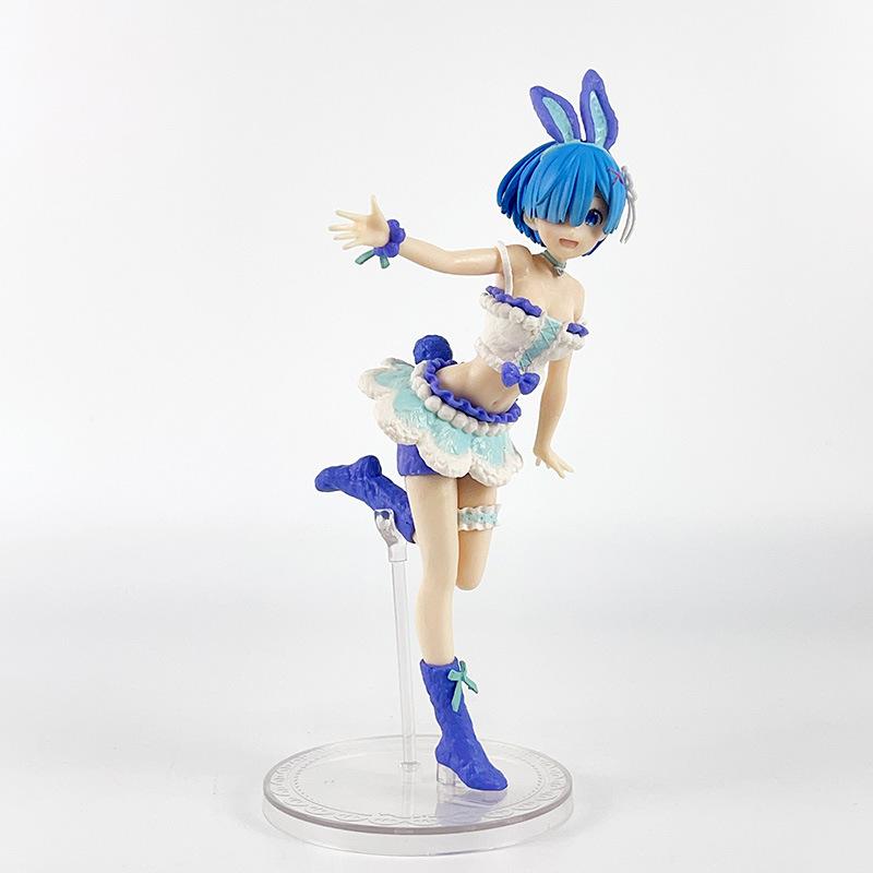 21CM Anime RE: Zero-Starting Life in Another World Rem Animal Parade Rabbit Dress Up Model Toy Ram Action Figure Gift Collection