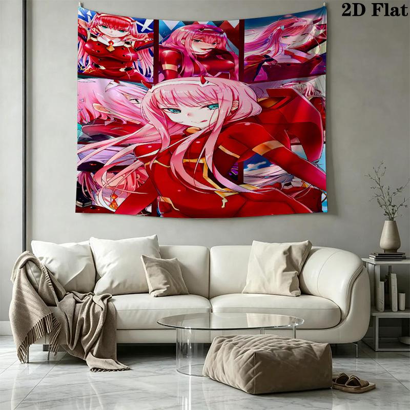 Franxx Wall Tapestry Aesthetic Wall Hanging Printed Fabric Blanket Decorative Tapestries For Bedroom Living Room Home Decor