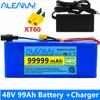 48v Lithium Ion Battery 99ah (100ah )1000w Lithium Ion Battery Pack For 54 .6v E -Bike Electric Bicycle Scooter With Bms +Charger