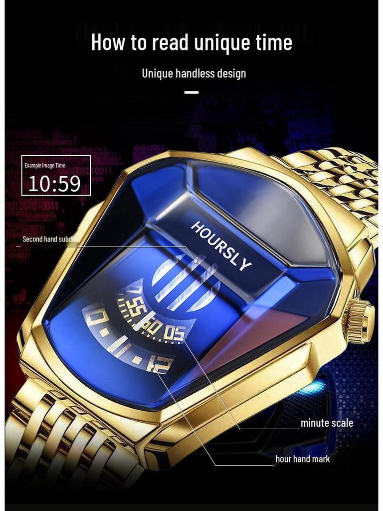 Мужские кварцевые водонепроницаемые наручные часы из сплава HOURSLY для мотоциклистов TikTok