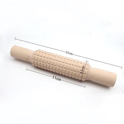 Набор керамических глиняных инструментов, текстурный ролик из массива дерева