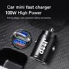 12V-24V Metal Jeep Car Charger Type-C QC 3.0 4.0 PD 100W Cigarette Lighter Fast Charging USB Phone Mini Charger Car Accessori