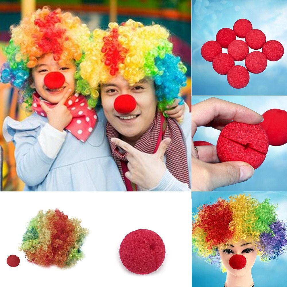 Аксессуары для косплея клоуна Парик для косплея клоуна Губка Красный Губчатый Нос Реквизит для костюма на Хэллоуин