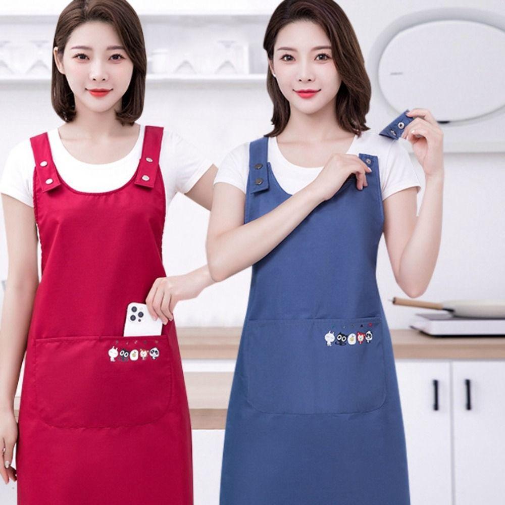 Дышащий фартук для готовки, маслостойкий, водонепроницаемый, фартук для шеф-повара, рабочая форма, стильный женский фартук