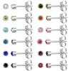 12 пар сережек-гвоздиков для пирсинга ушей, разноцветные серьги-гвоздики из хирургической нержавеющей стали для пистолетов для пирсинга ушей