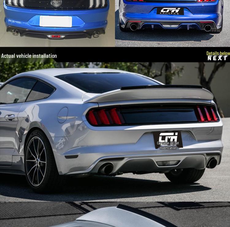15-23 Ford Mustang TF Carbon Fiber Rear Wing - Trufiberya Punch-Free Install