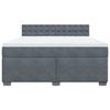 Maison Exclusive - Sommier à lattes de lit et matelas Gris foncé 180x200cm Velours