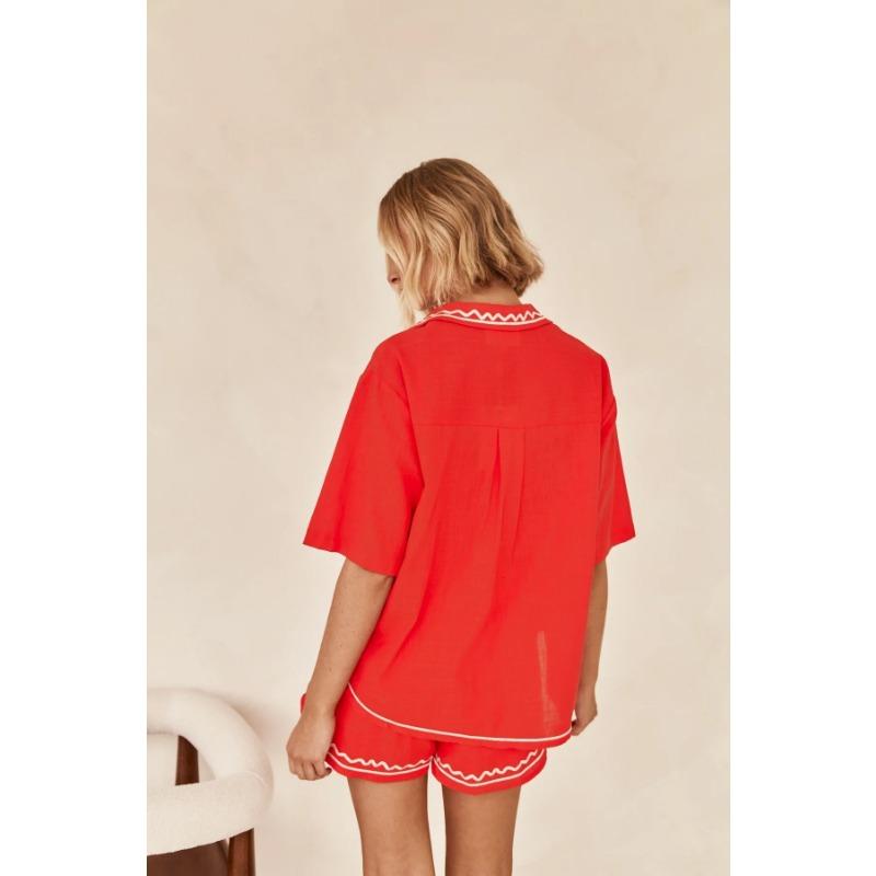 VEZFAA Женская мода повседневная летняя весенняя цветочная модель с принтом короткий рукав поло воротник брюки костюмы