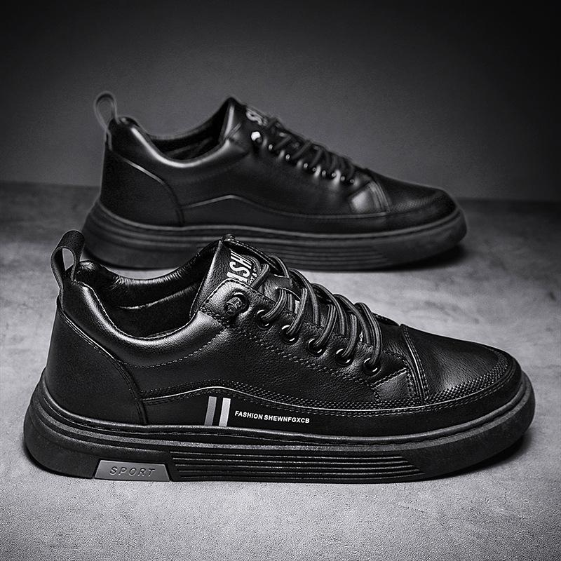 2024 Роскошные мужские туфли для отдыха на открытом воздухе, модные повседневные черные мужские кроссовки, дышащие кожаные туфли для мужчин, балетки, осенние модные кроссовки