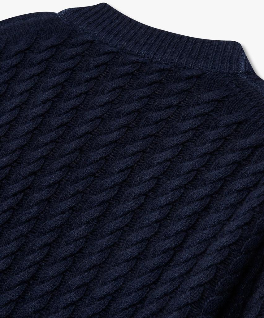 Man On The Boon [Barena] Cable V-Neck Knit Cardigan_Navy 4714360104