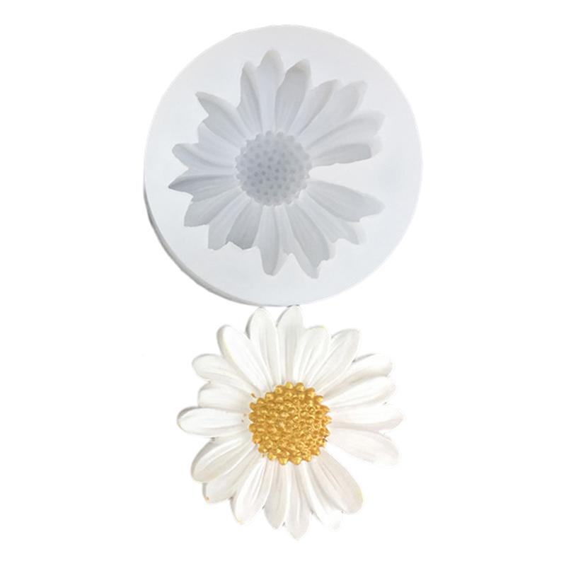 Daisy Chamomile Flower Silicone Mold With Hole Car Aromatherapy Epoxy Handmade Soap Candle Mold Diy Decoration Candy Icing Mold