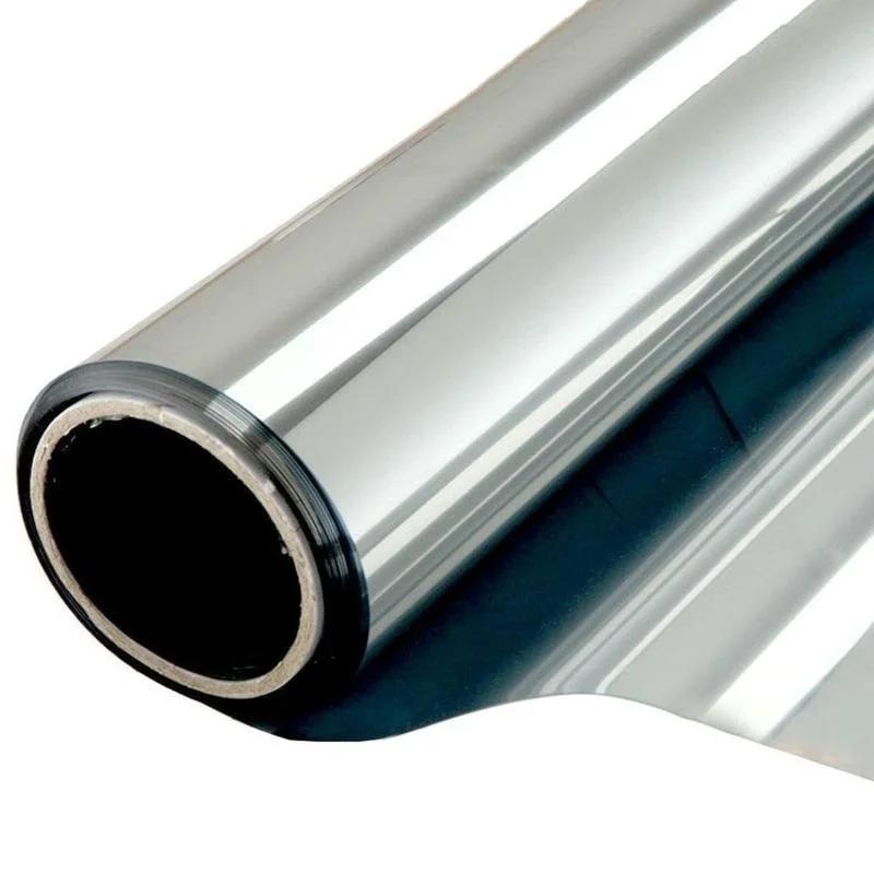 Home Decor Window Sticker UV-Proof Heat-Control PET One Way Mirror Reflective Film Privacy Protection Self-Adhesive Home Silver