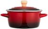 Wahei freiz Эмалированная кастрюля с крышкой для и варенья 20 см красная с крышкой, совместимая с индукцией, кастрюля Lubani Pot-au-feu RA-9790
