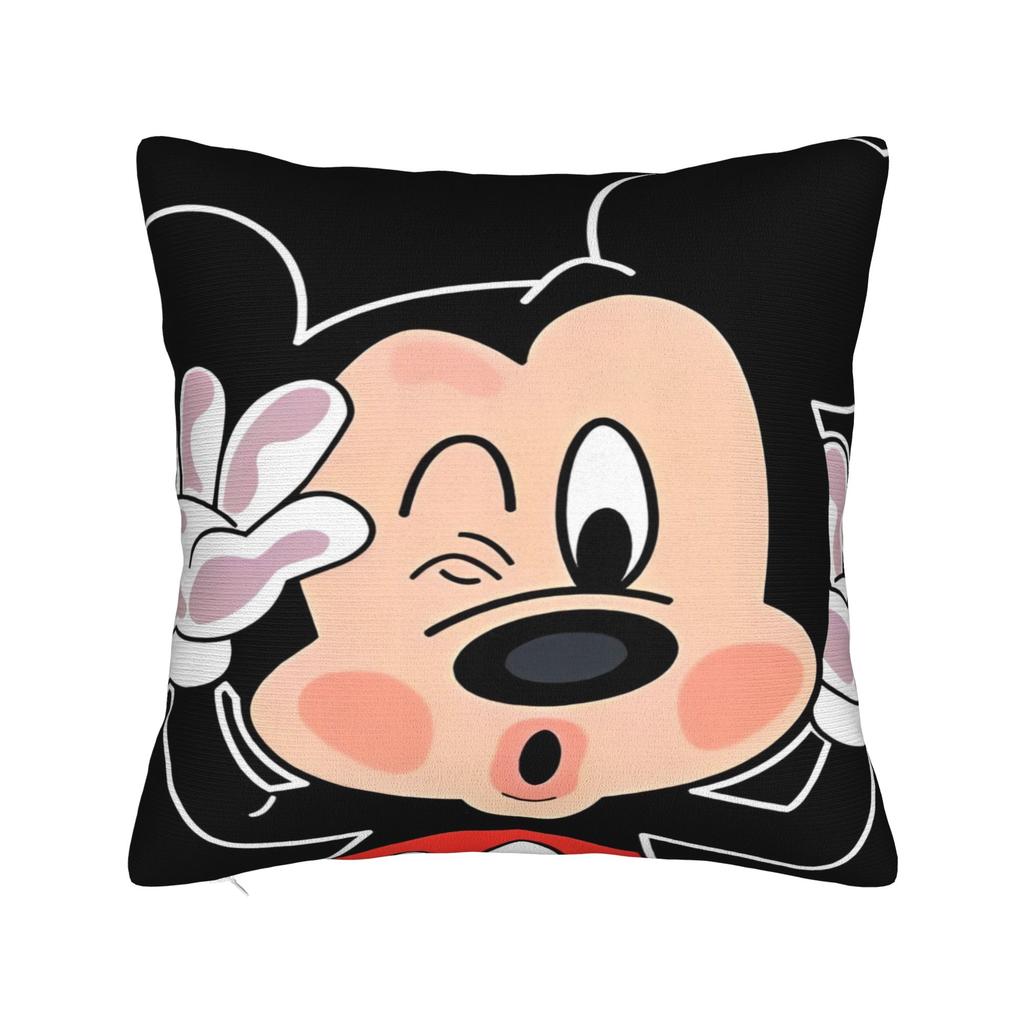 Mickey and Minnie Mouse Pillowcase Polyester Cushion Cover Gift Cute Cartoon Throw Pillow Case Cover Seater Zippered 45*45cm