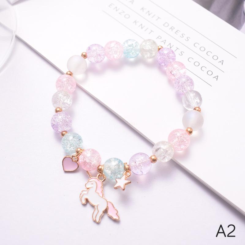 Милый браслет из бусин попкорна, браслеты из стекла дружбы для девочек, браслет с подвеской, ювелирные аксессуары