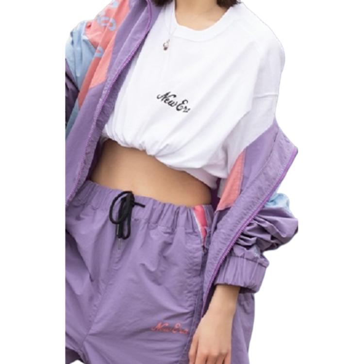 New Era Логотип Color Block Куртка с длинным рукавом и воротником-стойкой Унисекс куртки Фиолетовый 12877369