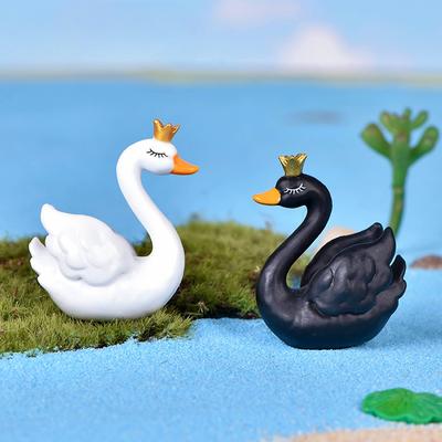 Корона Лебедь Микро-ландшафт Бонсай Суккулент Украшение Черный Лебедь Пластиковое Животное Украшение Садоводческий Ландшафтный Аксессуар
