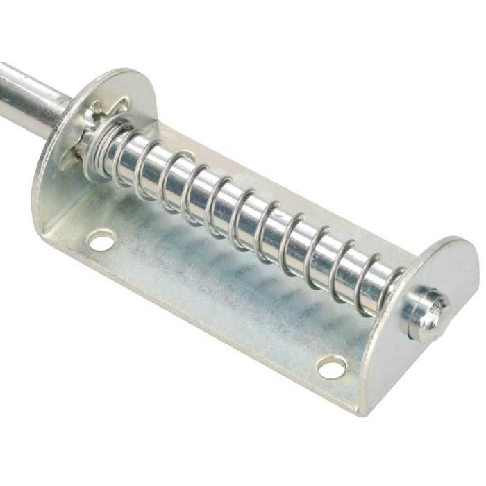 Verrou de porte KOTARBAU Verrou de porte coulissante avec ressort, fabriqué en argent inoxydable, poignée en caoutchouc, 200 mm