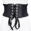 Women Fashion Stretch Belt Tassels Elastic Buckle Wide Dress Corset Waistband