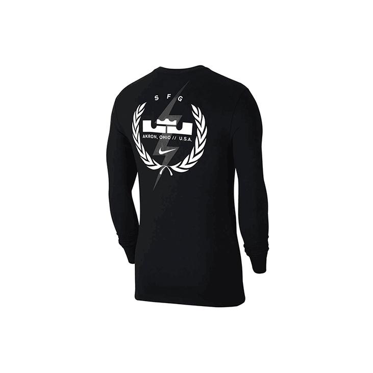 Nike Lebron Dri-Fit с круглым вырезом, баскетбольная футболка с длинным рукавом, мужские топы, черные CV2080-010