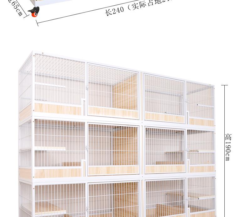 Solid Wood Multi-Layer Cat House Cage with Large Space for Breeding