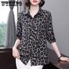 Шифоновая рубашка женская мода больших размеров с принтом свободная рубашка с топом мода леопардовый принт рубашка
