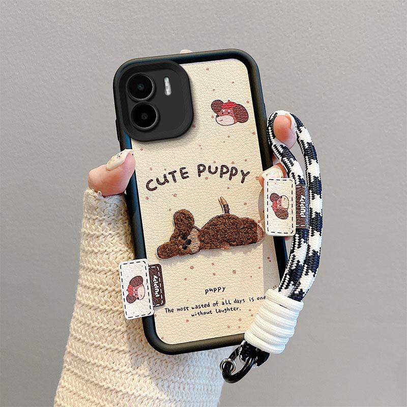 KEYSION Мультяшный милый плюшевый чехол с вышивкой для Redmi A2 A1 со шнурком, силиконовый противоударный чехол для телефона Xiaomi Redmi A1 A2