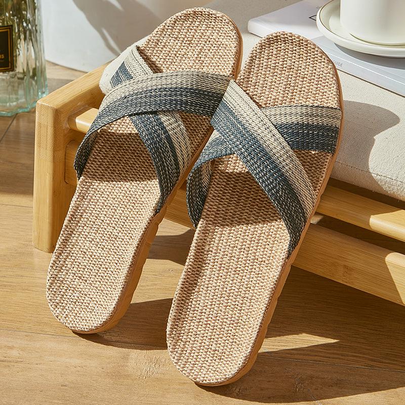 FL Four Seasons Women's Linen Deodorant Anti-slip Indoor/Outdoor Silent Slippers