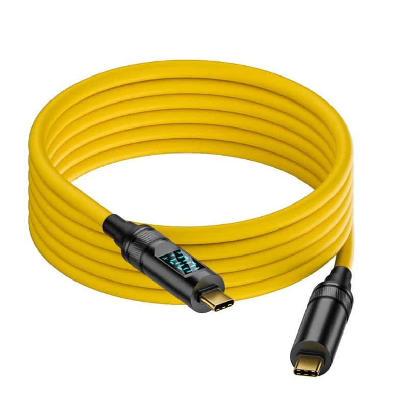 PD100W Quick Charging Cable USB C to TypeC Wire with LED Screen, 8K Video Output & OTG Support