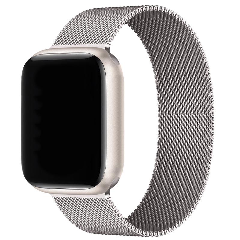 Совместим с Apple Watch S10 Магнитный стальной миланский ремешок для iWatch 5-9 SE.